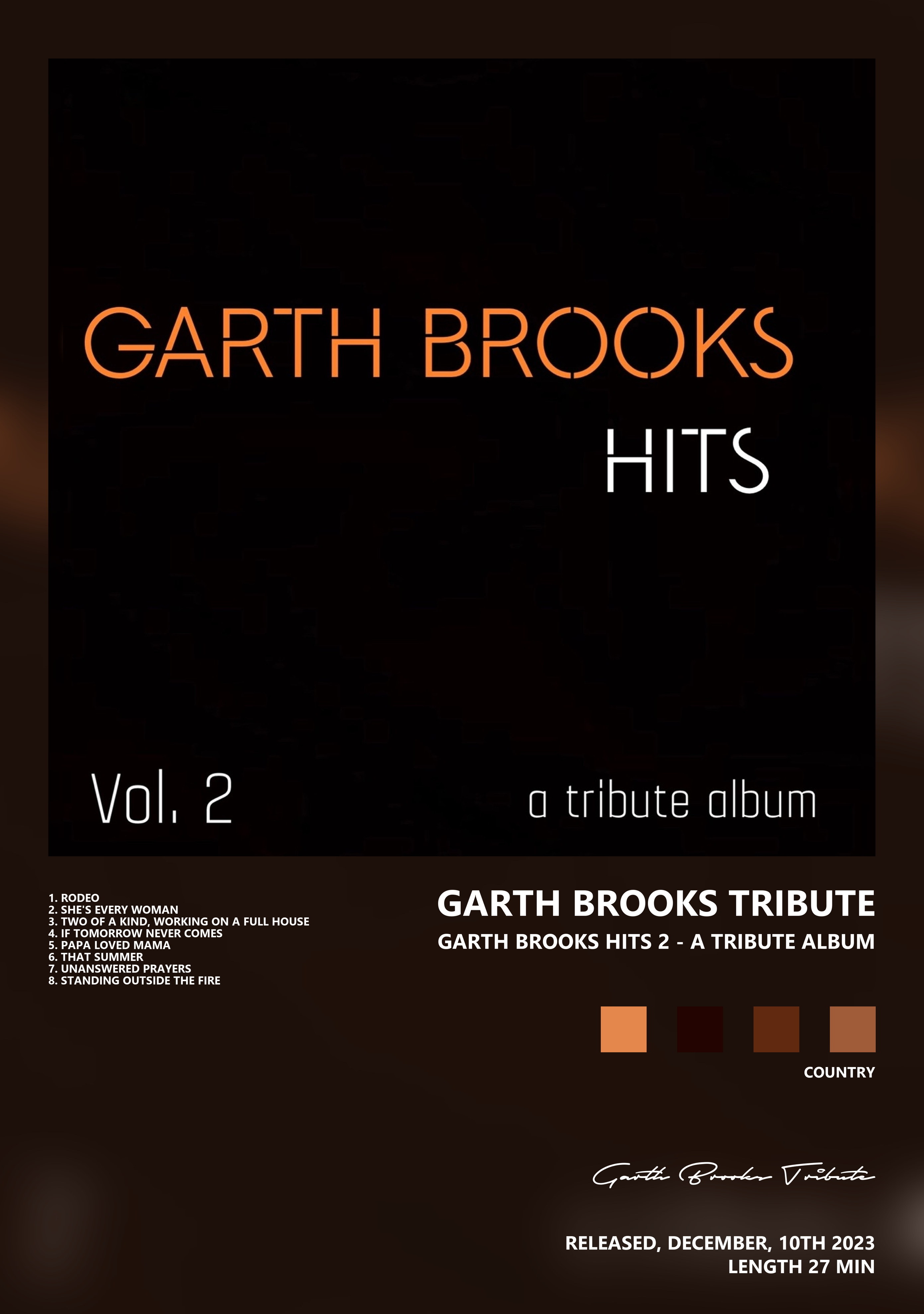 Музыкальный постер: Garth Brooks Tribute — Garth Brooks Hits 2 - A Tribute Album