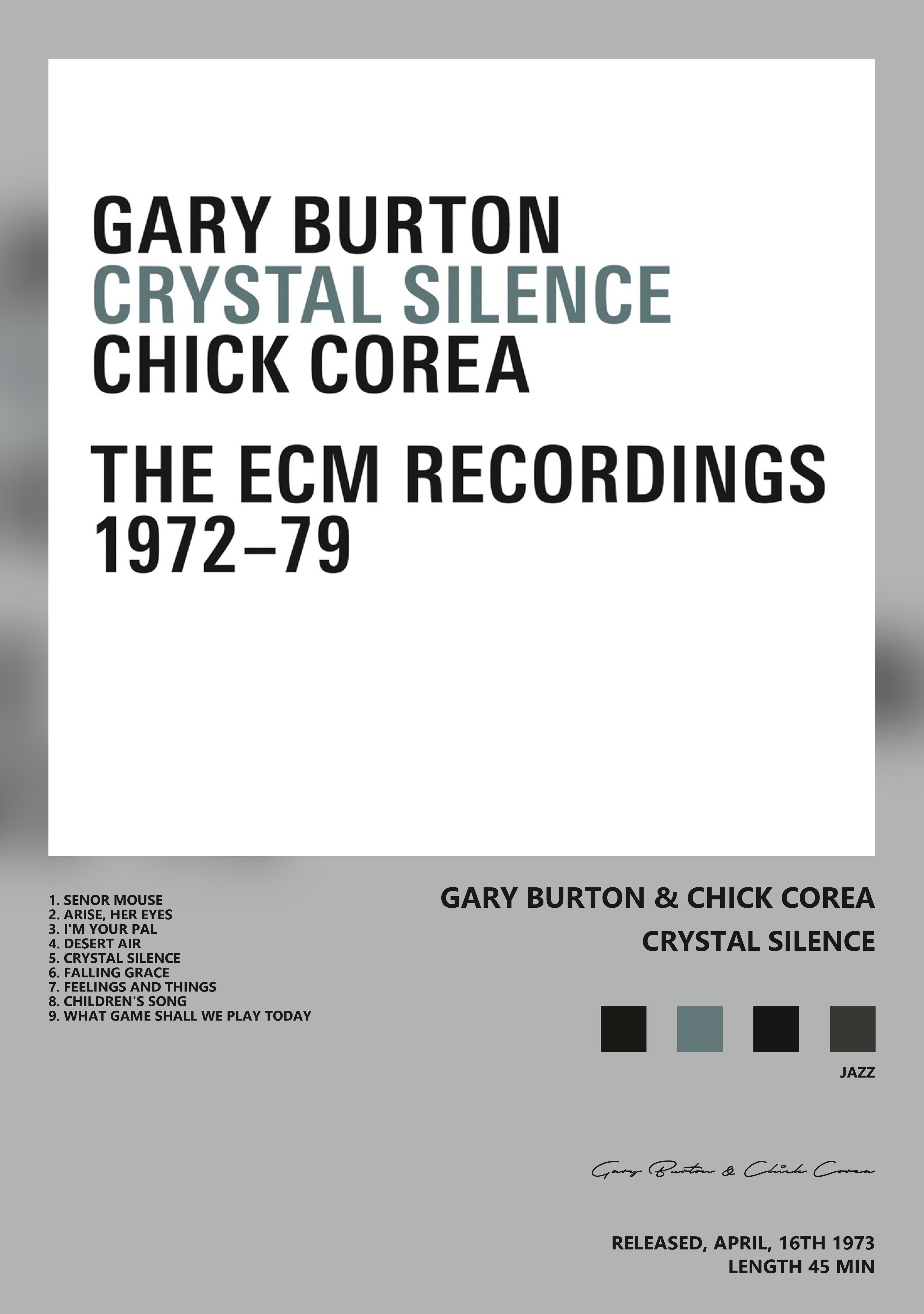 Музыкальный постер: Gary Burton Chick Corea — Crystal Silence