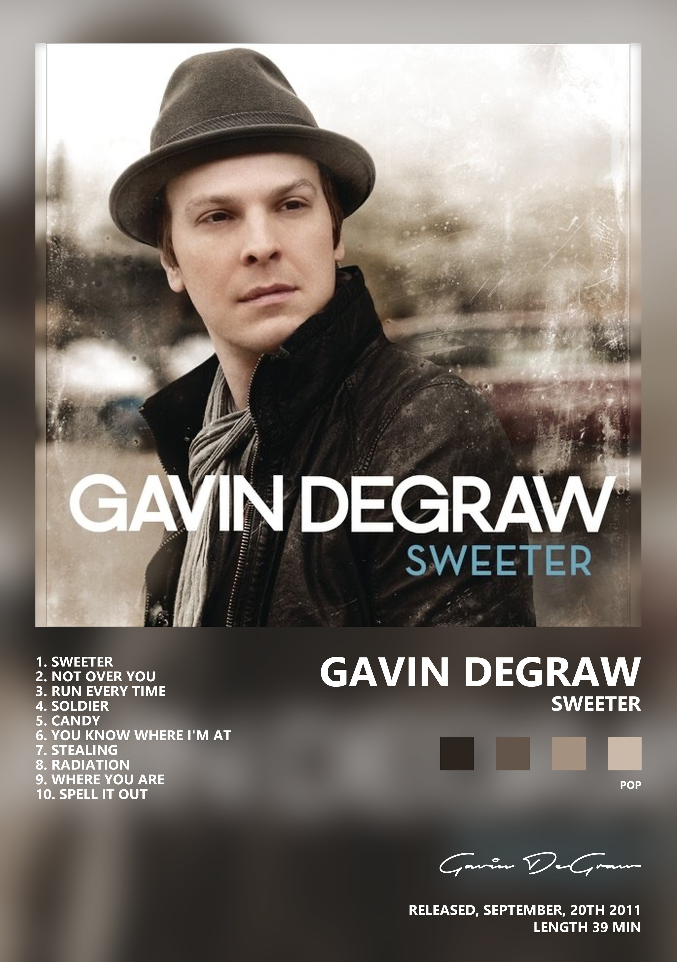 Музыкальный постер: Gavin DeGraw — Sweeter