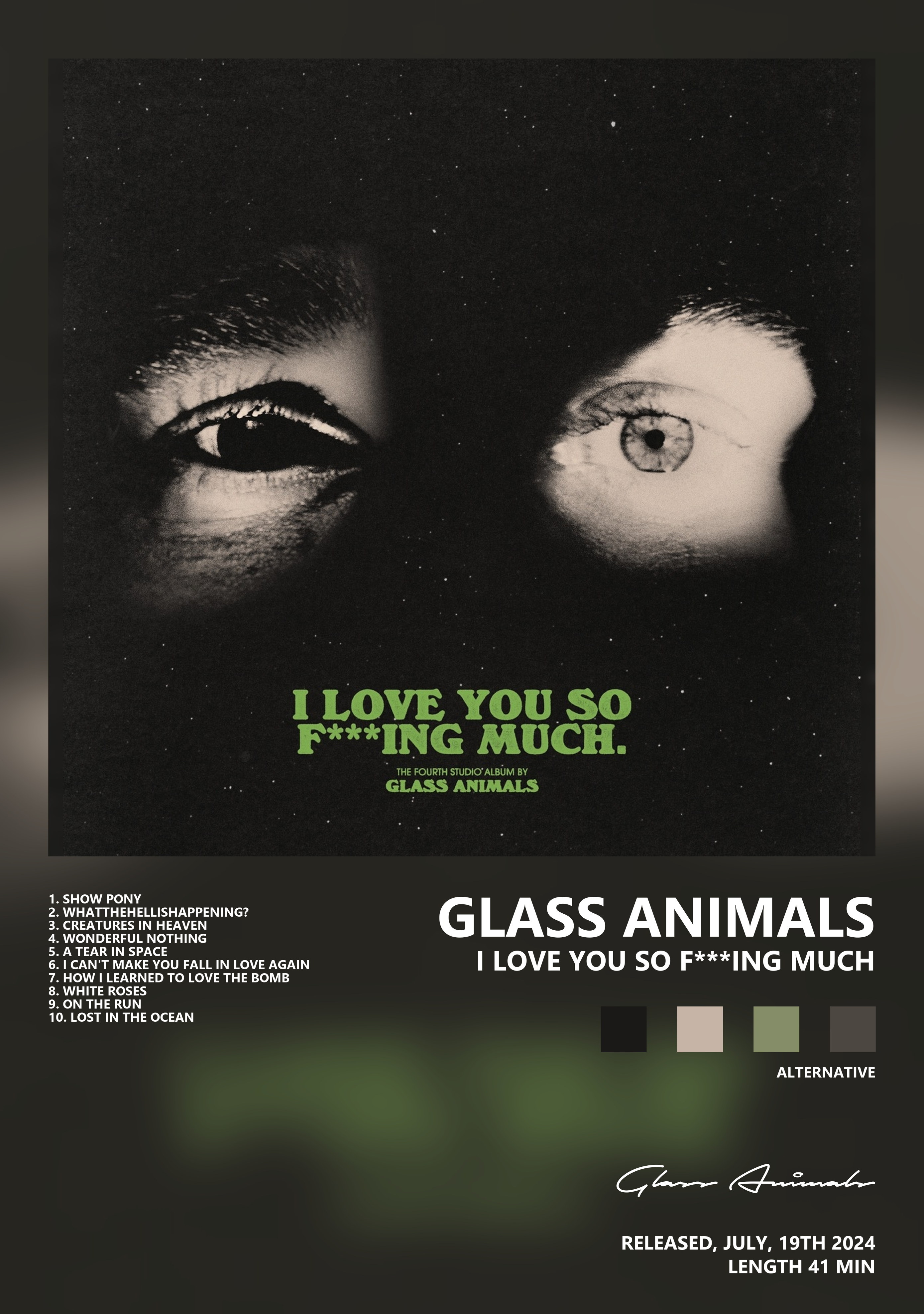 Музыкальный постер: Glass Animals — I Love You So Fing Much
