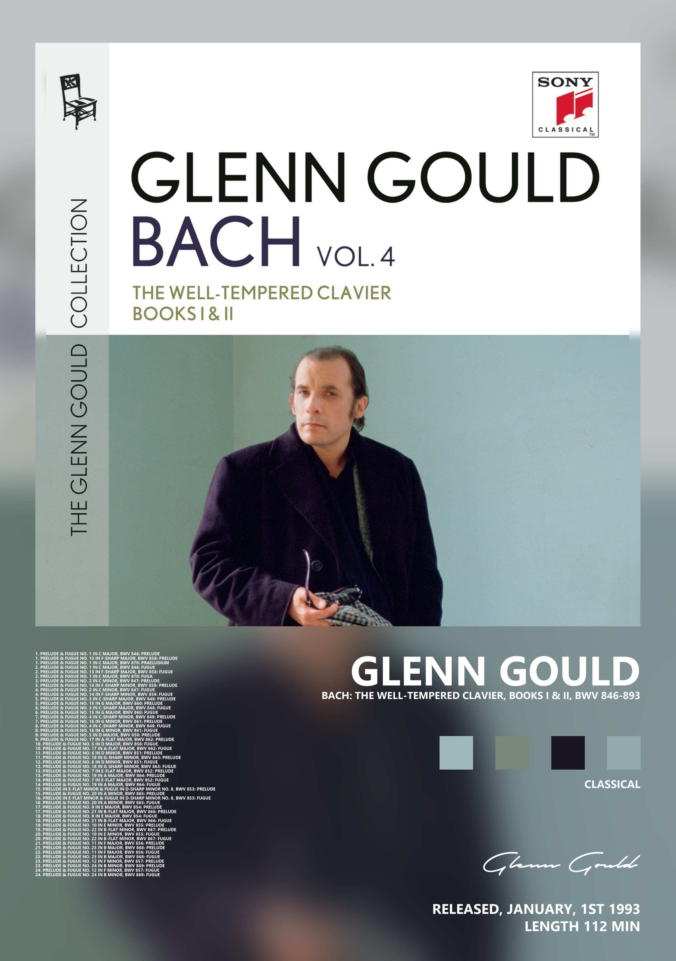 Музыкальный постер: Glenn Gould — Bach The Well - Tempered Clavier Books I II BWV 846 - 893