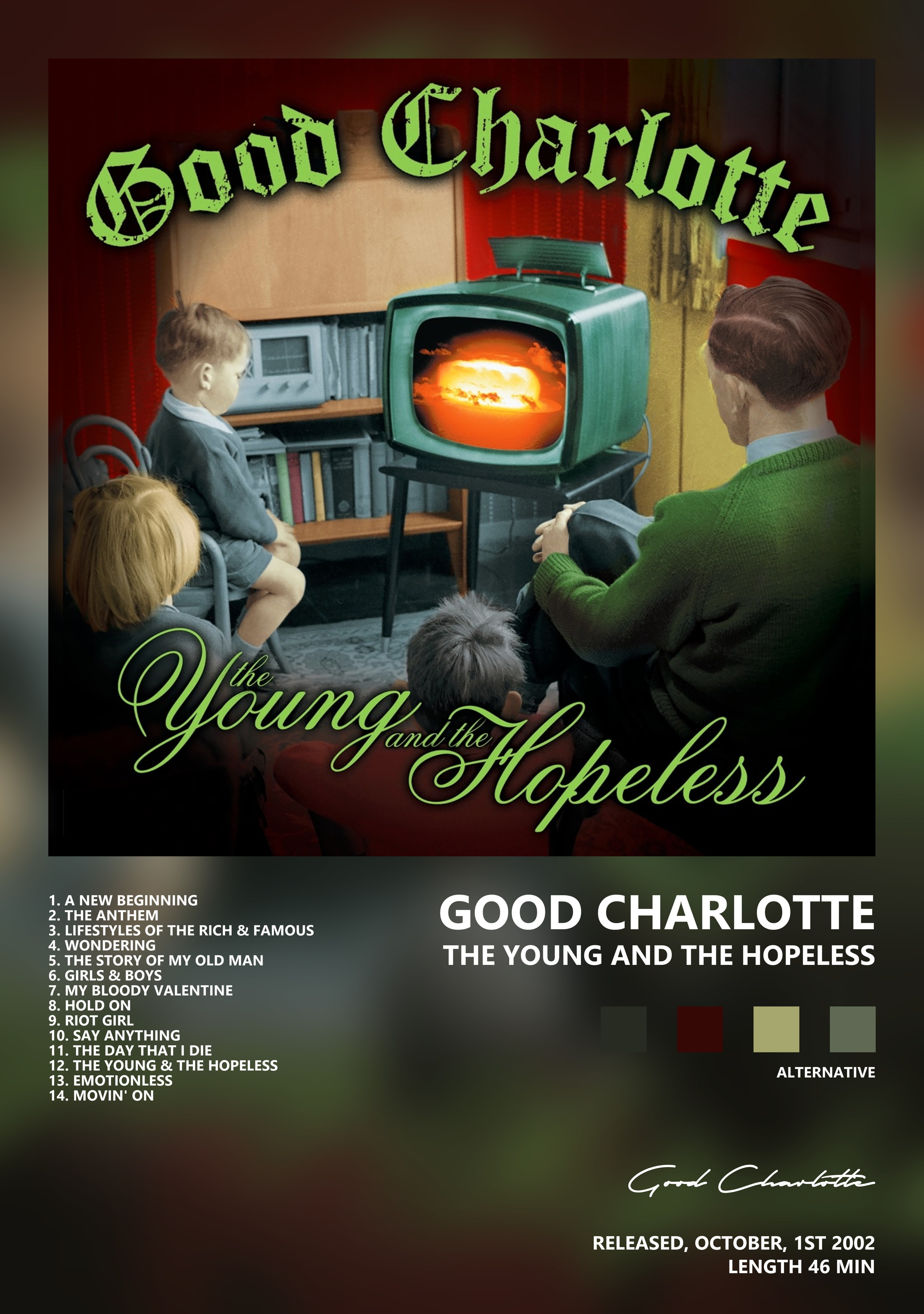 Музыкальный постер: Good Charlotte — The Young and the Hopeless