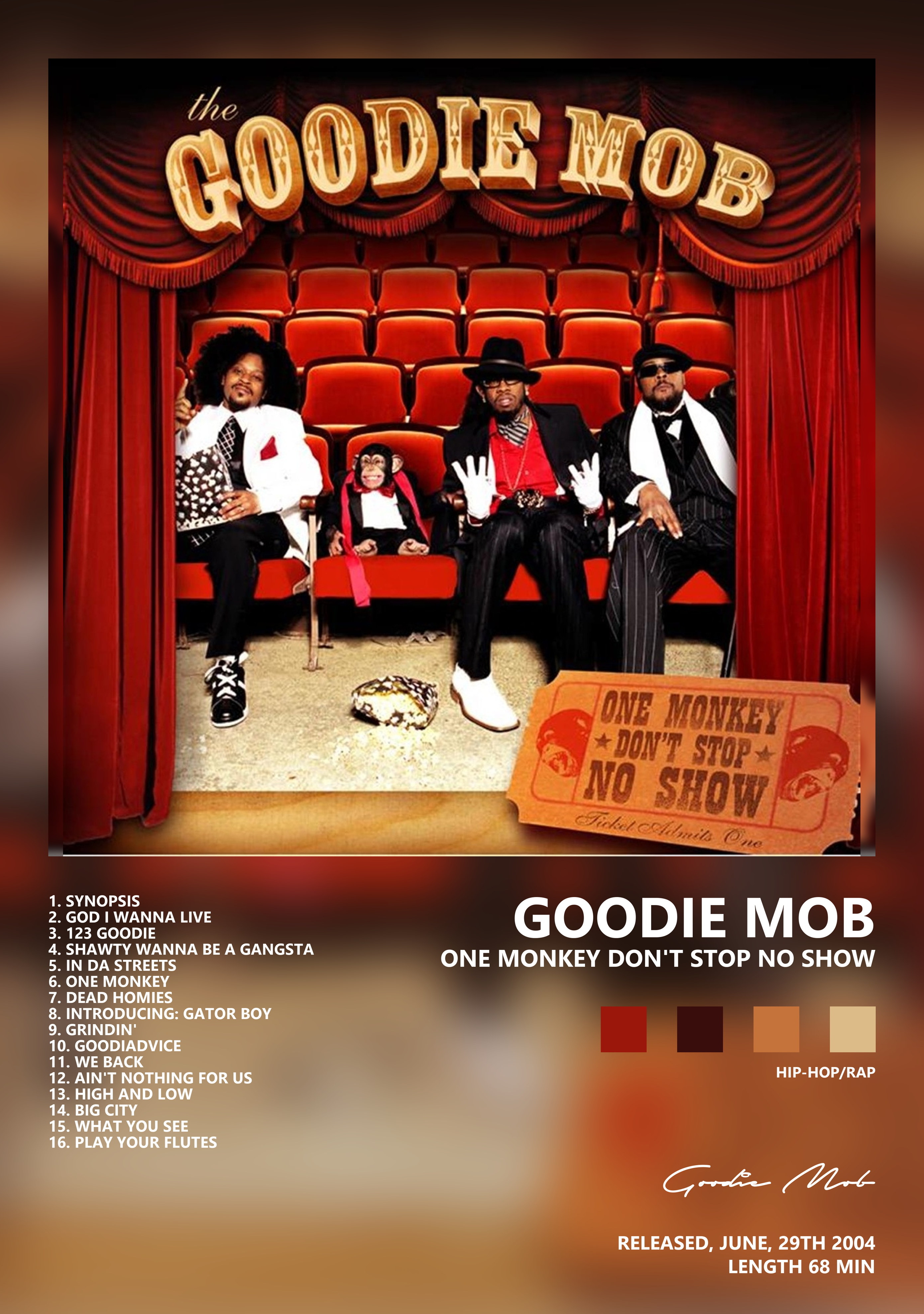 Музыкальный постер: Goodie Mob — One Monkey Dont Stop No Show