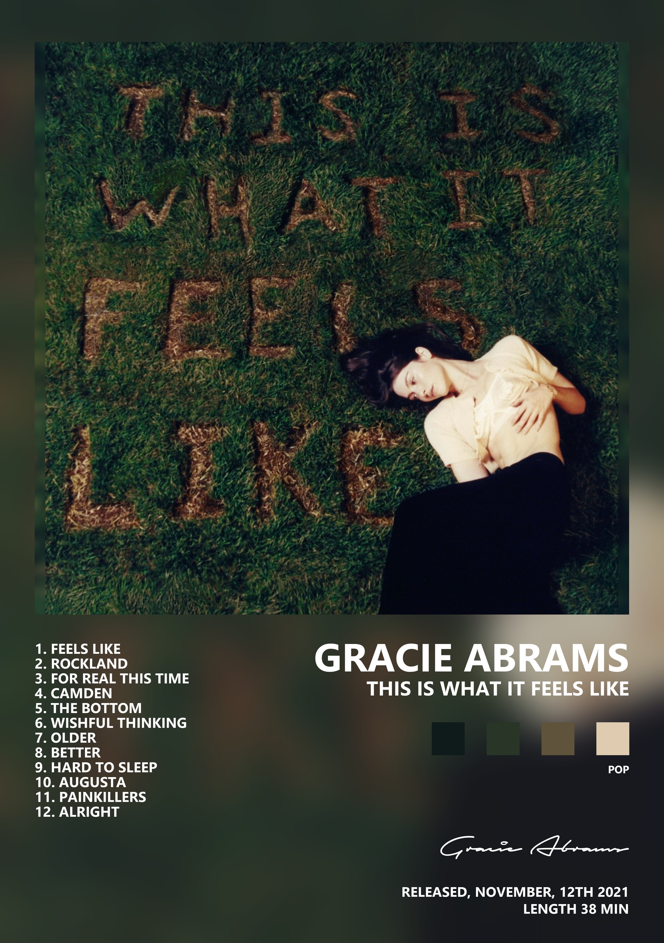 Музыкальный постер: Gracie Abrams — This Is What It Feels Like