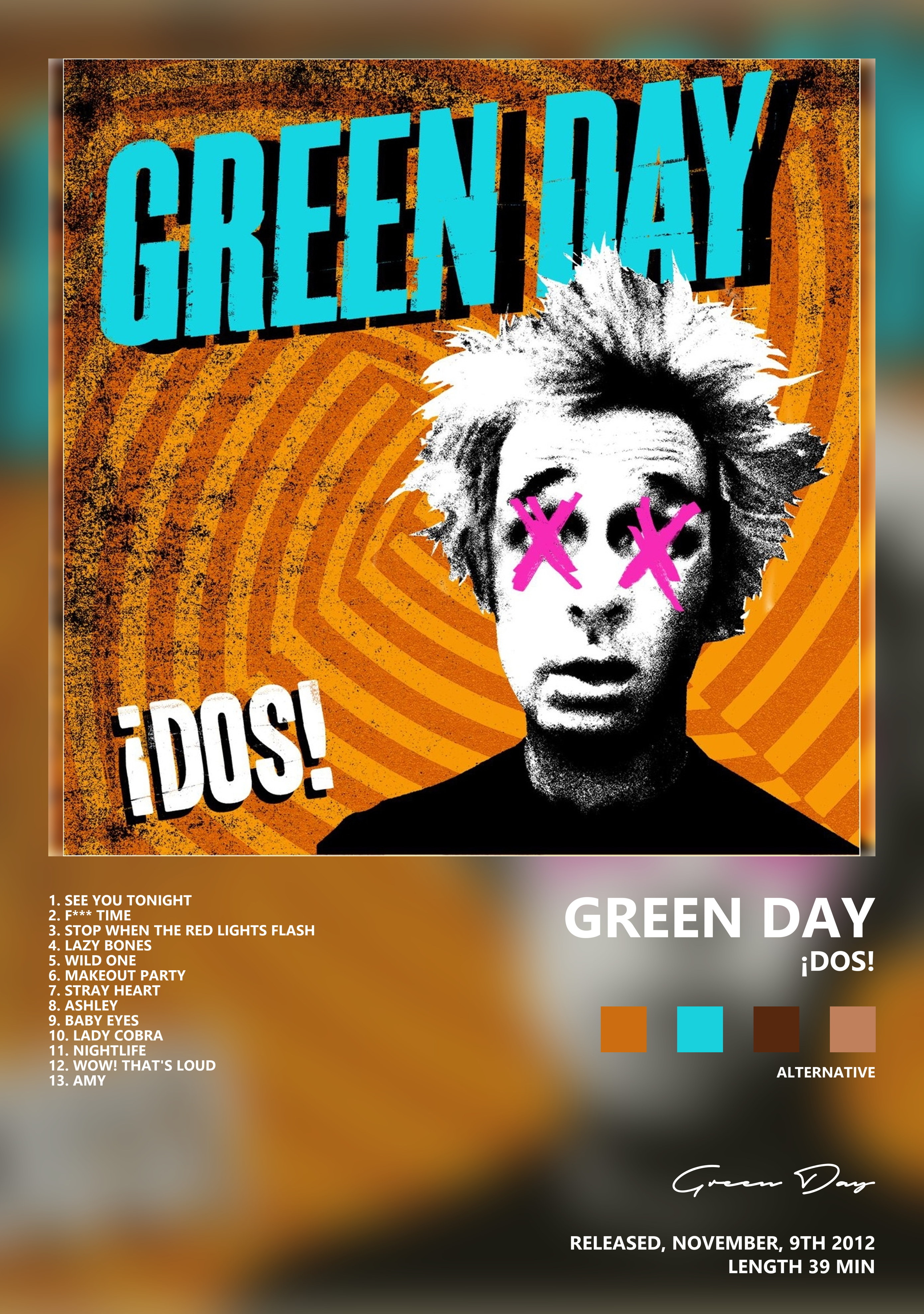 Музыкальный постер: Green Day — Dos