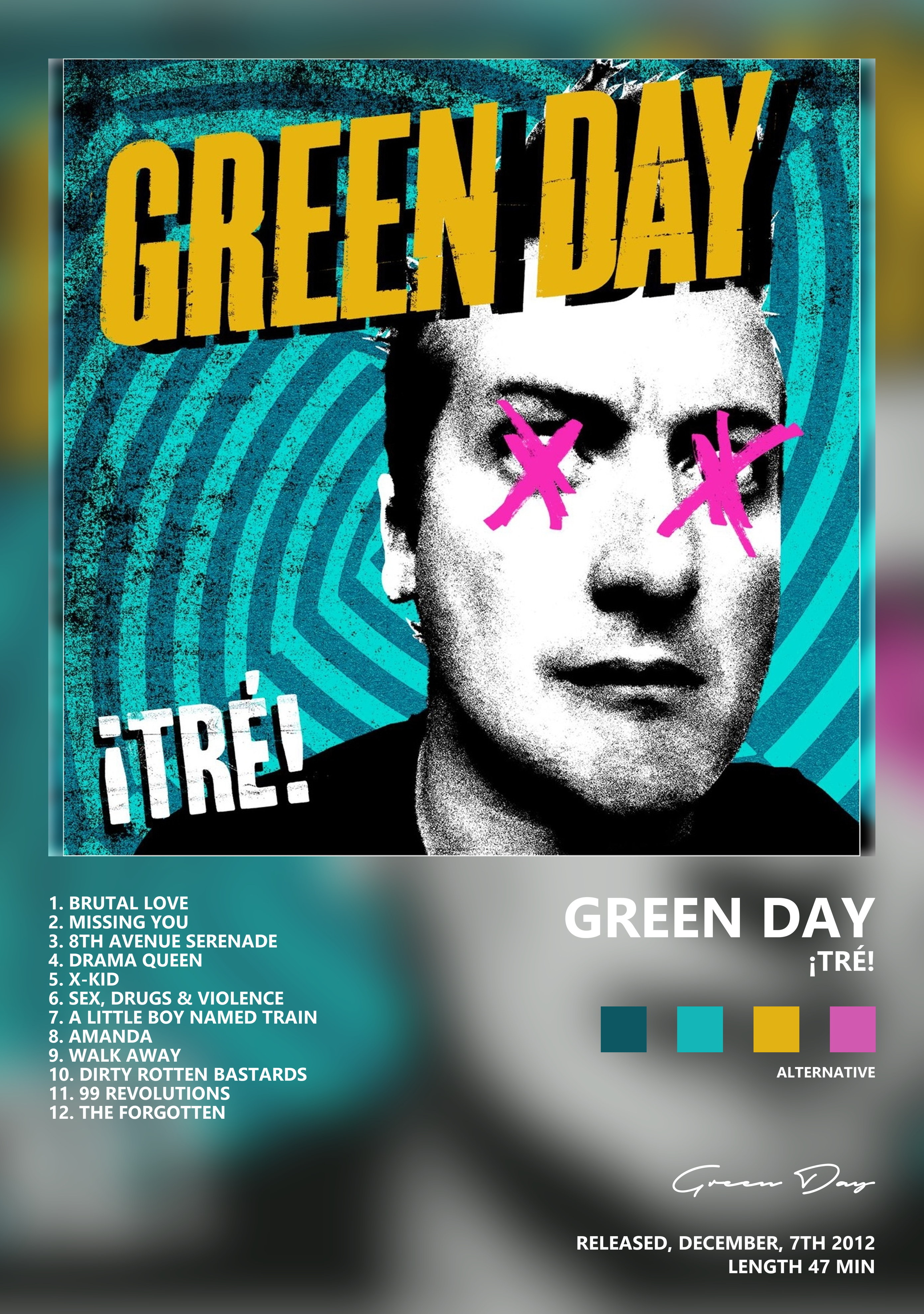 Музыкальный постер: Green Day — Tré