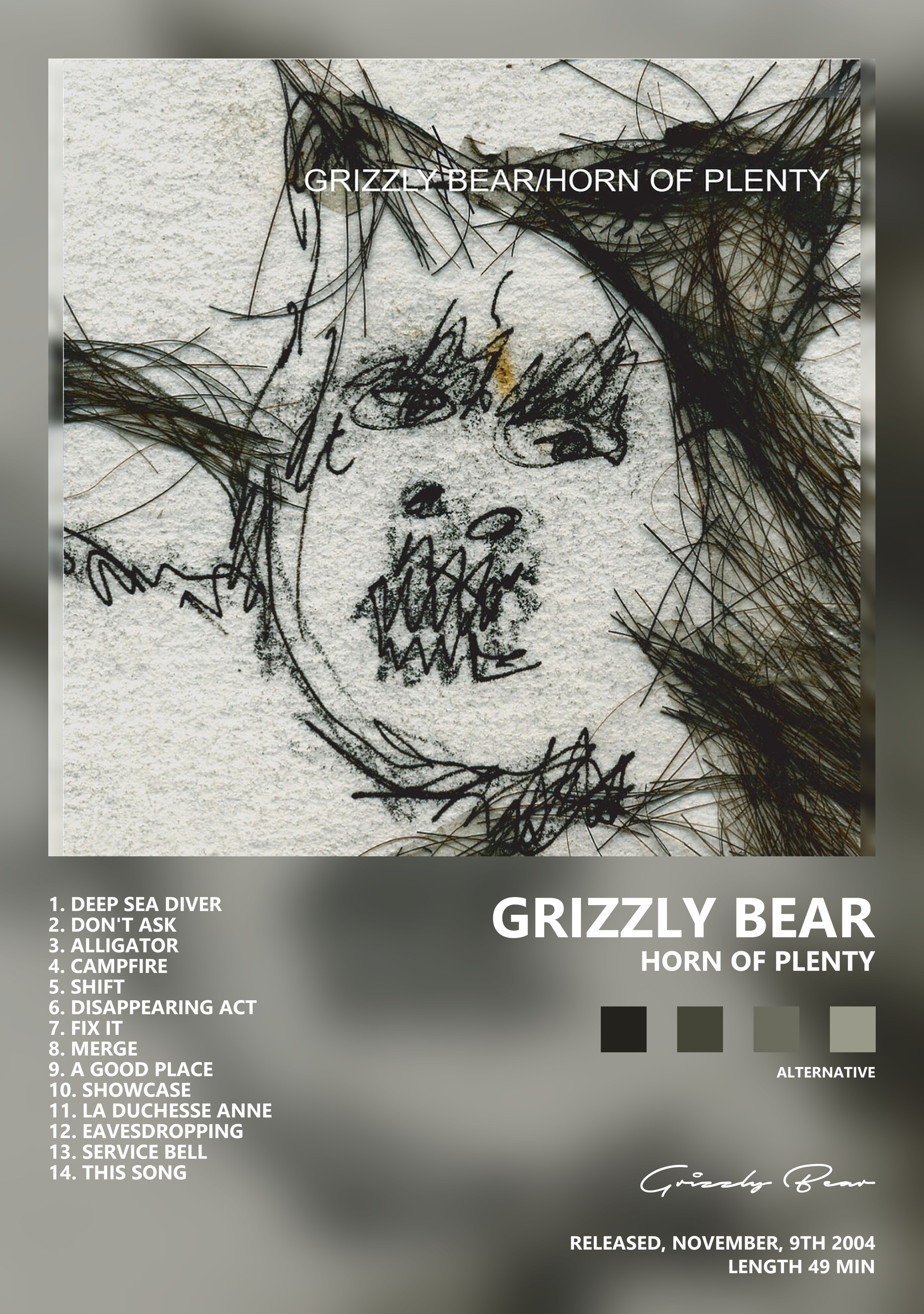 Музыкальный постер: Grizzly Bear — Horn of Plenty
