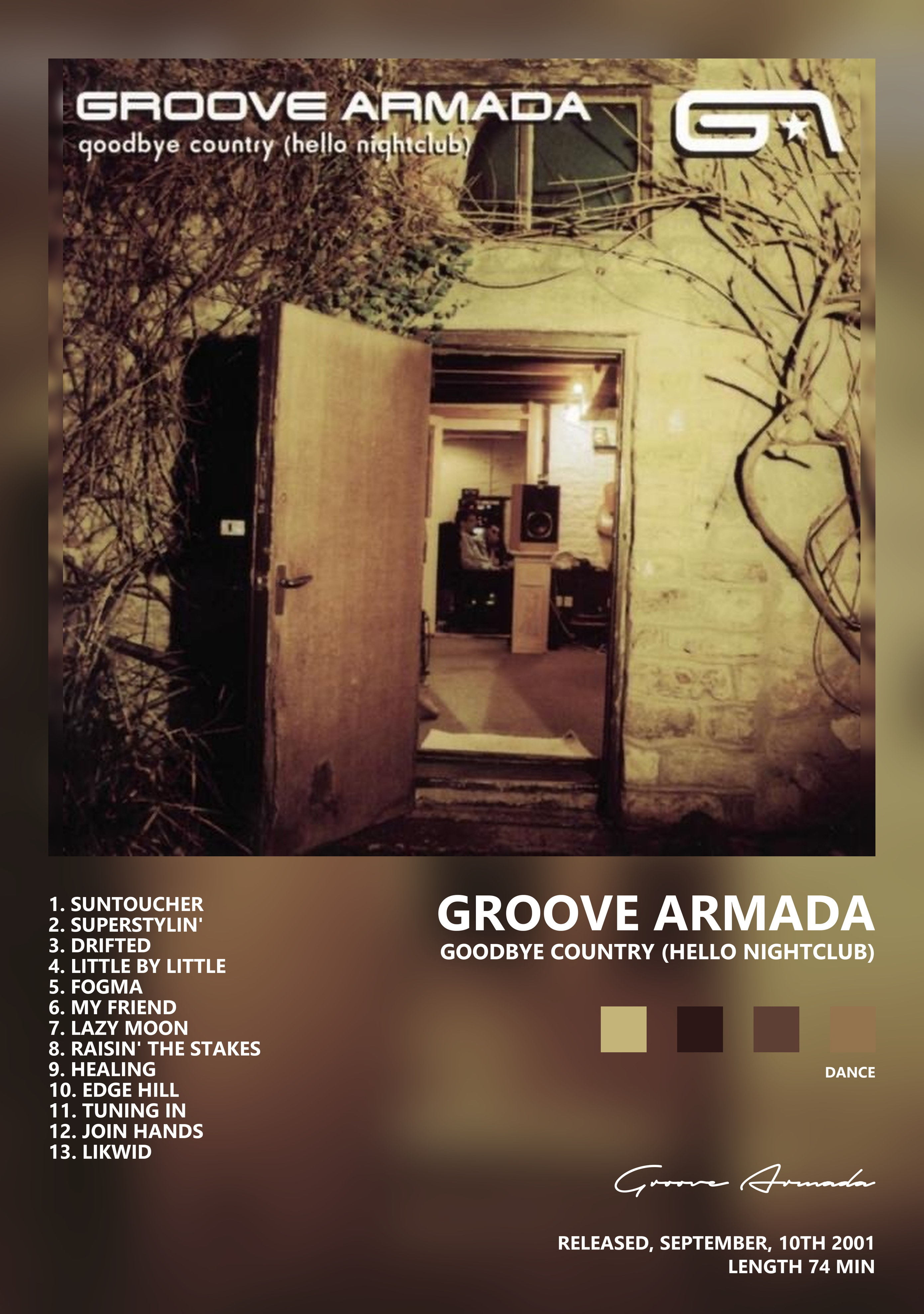 Музыкальный постер: Groove Armada — Goodbye Country Hello Nightclub
