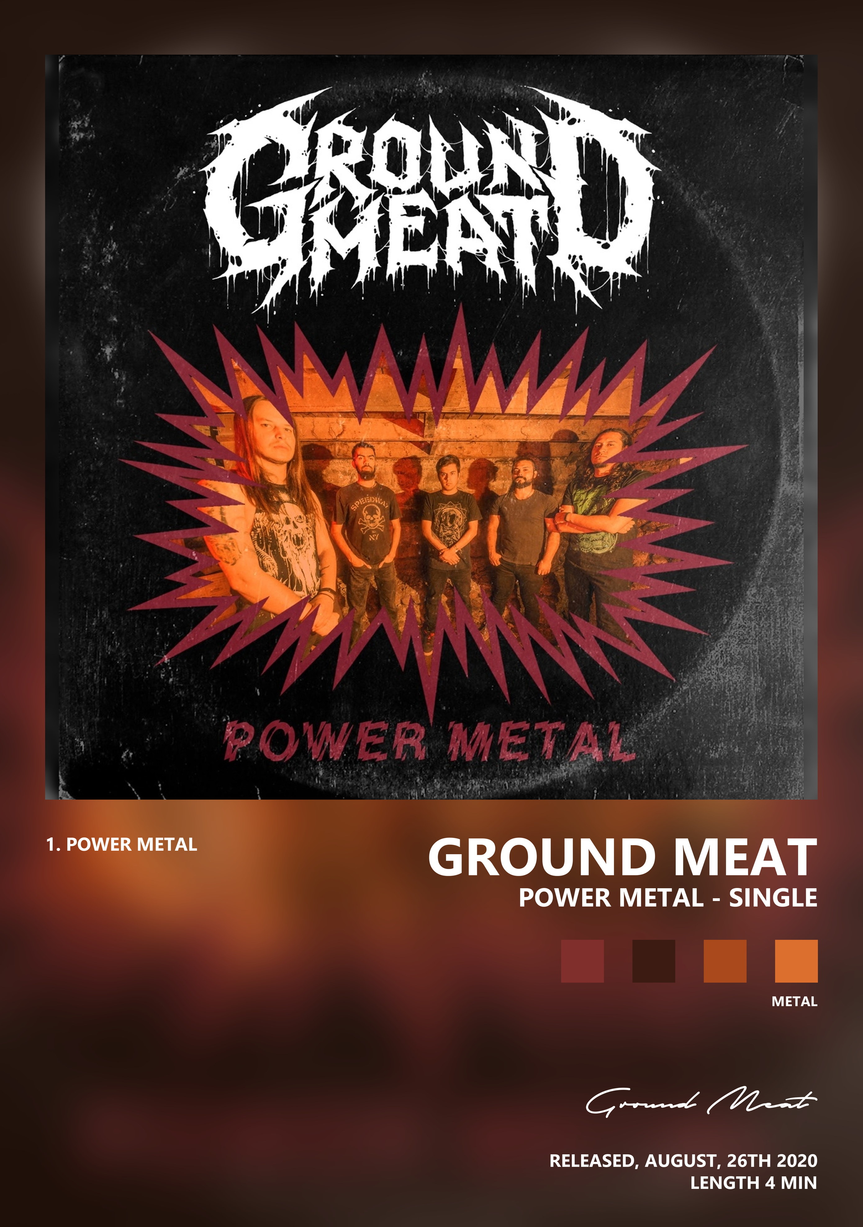 Музыкальный постер: Ground Meat — Power Metal - Single